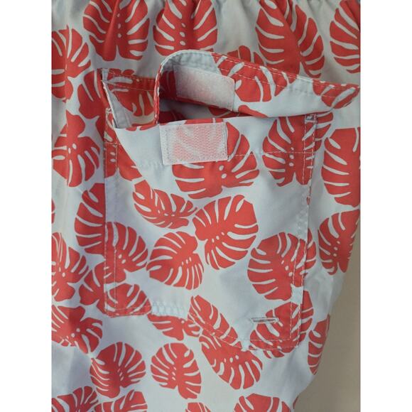 Tom & Teddy Men's Swim Trunks Ahorts Blue Orange Palms XL - Picture 7 of 12